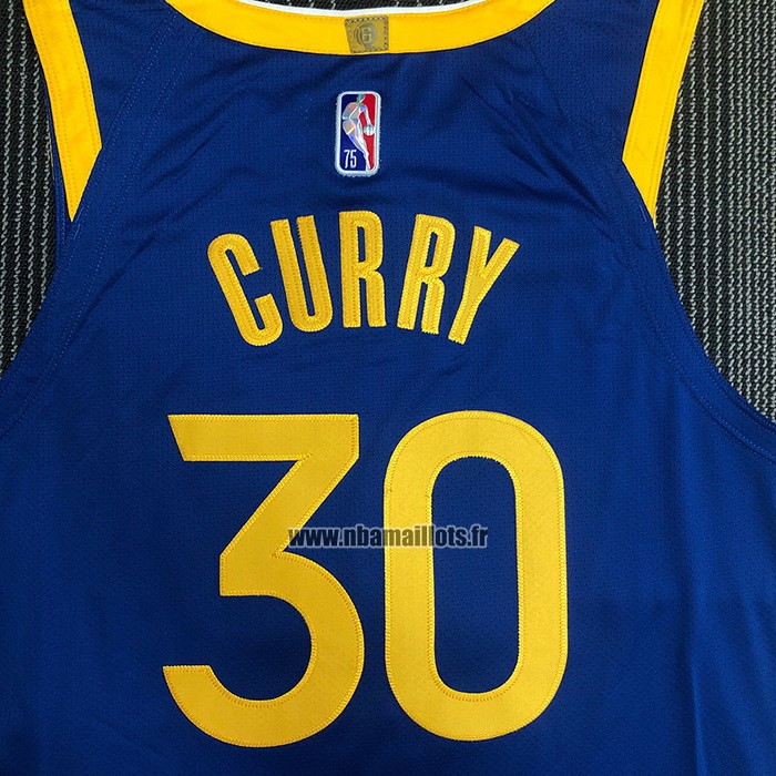 Maillot Golden State Warriors Stephen Curry NO 30 Icon Authentique Bleu
